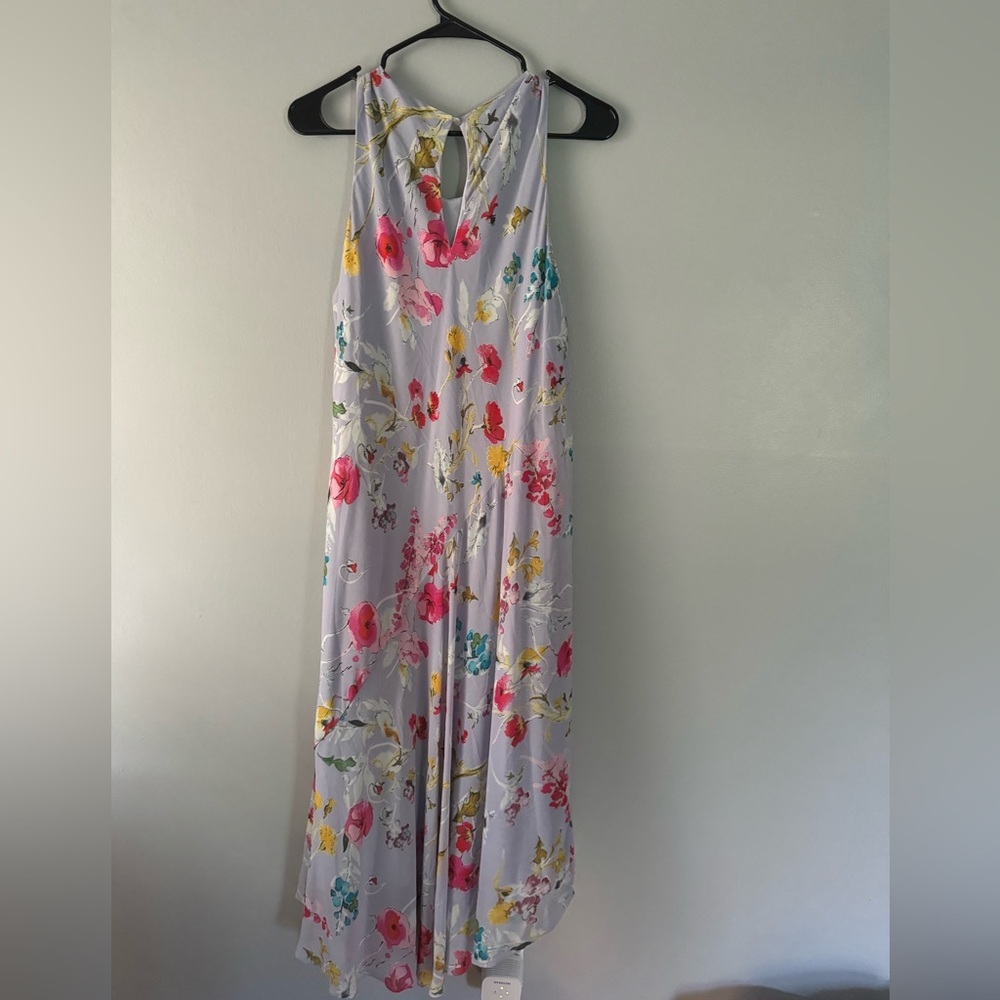 RACHEL Rachel Roy Asymmetrical Floral Lavender midi Dress 0X - Picture 3 of 4